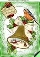 Bell with Snow Scene with Holly & Little Robin A4