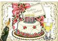 Lovely Birthday Cake, Party Drinks and Wine A4