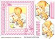 Lovely Baby Girl in Pink Gingham Bracket Pyramids 7x7