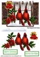 Red Cardinals in the Snow with Window & Bell