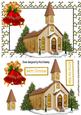Church in the Snow with Bells in Star Frame