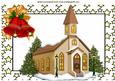 Church in the Snow with Bells in Star Frame A4