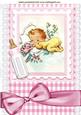 Cute Baby Girl Sleeping, with Big Bow A4