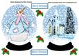 Snow Globes of Snowman and a Church Toppers