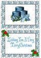 Blue Christmas Candles with Holly A5 Insert
