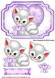 You're the Cats Meow! Love U Kitten in Lilac on Lace