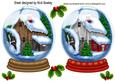 Cottage & Woods in the Snow Snowglobe Toppers