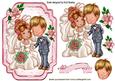 Our Wedding Day, Happy Couple with Pink Roses
