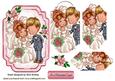 Our Wedding Happy Couple with Roses Bracket Pyramids