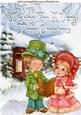 Vintage Couple Carol Singing in the Snow A4