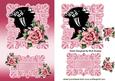 Elegant Silhouette Lady with Roses,card