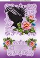 Elegant Silhouette Lady with Flowers A4