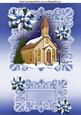Pretty Church with Blue Poinsettias A4