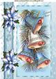 Christmas Bells, with Holly & Blue Poinsettias A4