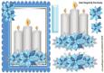 Pretty Candles with Blue Poinsettias