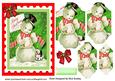 Cute Snowman with Puppy Singing Bracket Pyramids