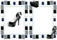 Pretty Black Shoe with Pearls A5 Insert