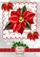 Pretty Red Poinsettia with Bow & Holly A4