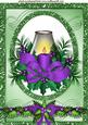 Pretty Candles with Purple Bow Swag A4