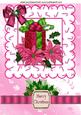 Present with Pink Poisettias and Bow A4