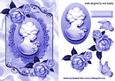 Cameo Lady, Roses & Butterflies Shades of Blue
