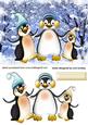 Penguins Having Fun in the Snow