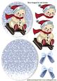 Snowman Playing on a Sledge Rocker Card