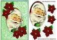 Happy Santa with Pretty Red Poinsettias