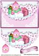 Snowman with Presents on Scalloped Envelope in Pink