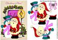 Santa and Happy Snowman with Pink Front Door