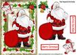 Jolly Santa with His Sack of Presents in Holly Frame