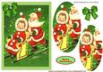 Santa and Mrs Claus Playing in the Snow Oval Pyramids