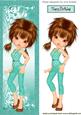 Pretty in Turq in Glitter Leaf Frame Tall Dl