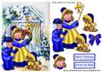 Carol Singers with Little Puppy in the Snow