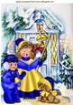 Carol Singers with Litle Puppy in the Snow A4