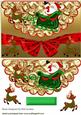 Santa in His Sleigh with Reindeers Scalloped Envelope