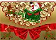Santa in His Sleigh with Reindeers Scalloped Envelope A4