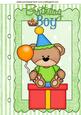 Birthday Boy! Cute Teddy with Balloon on Scrapbook Page A4
