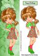 Pretty Girl in Pigtails and Green Boots, Rose Tall Dl
