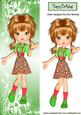 Pretty Girl in Pigtails and Green Boots, Leaf Tall Dl
