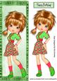 Pretty Girl in Pigtails and Green Boots, Denim Tall Dl