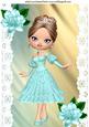 Pretty in Turq Lace Dress with Roses A4