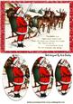 Lovely Vintage Santa with Reindeer Oval Pyramids