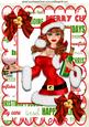 Santa Girl in Red Celebrating Christmas A4