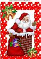 Santa in the Chimney with Gold Bells A4