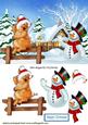 Snowman with Little Pig in Santa Hat