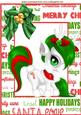 Cute Little Christmas Pony with Bow A4