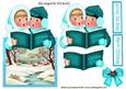 Carol Singers with Snow Scene of a Church Over the Edge