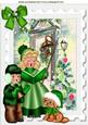 Vintage Carol Singers with Puppy and Front Door A4