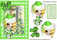 Cute Girl in Green Santa Hat Sitting on Chrismas Present